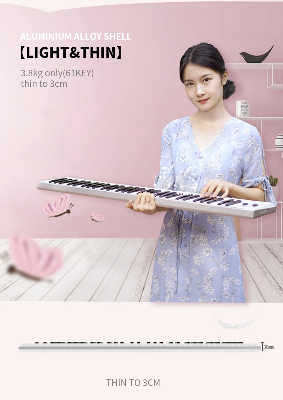 Za-o портативный 61/88 ключ мульти founcation миди countrol электронного фортепиано цифровая клавиатура музыкальные инструменты