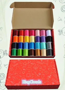 

KingClouds 120D/2 28colors/lot Multicolor Polyester Embroidery Thread 2set 56 pcs/kit Cross Stitch Silk Threads Embroidery Line