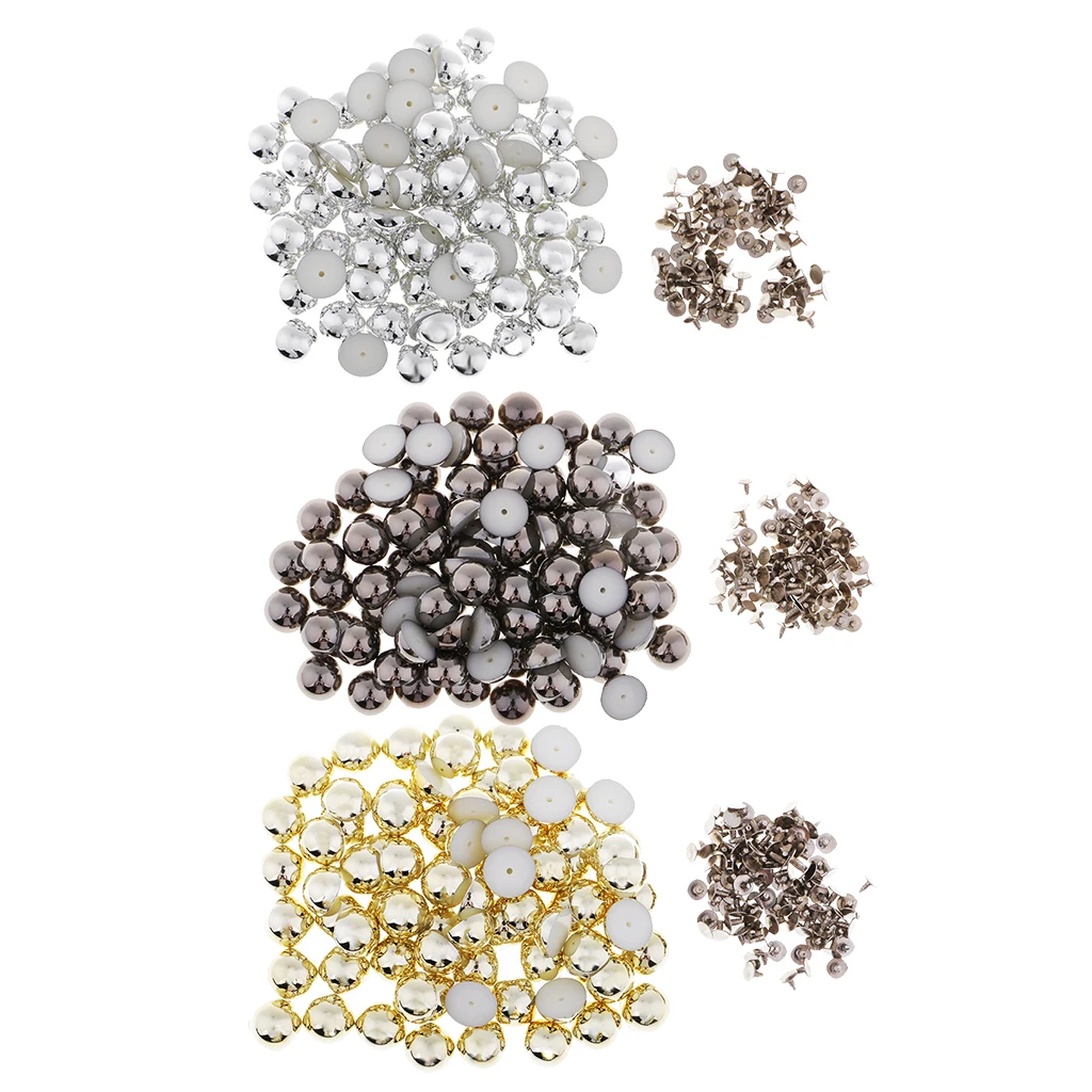 Fashion 100 Sets Plastic Dome Rivets Studs Buttons for Leather Shoes Clothes Decor 6mm