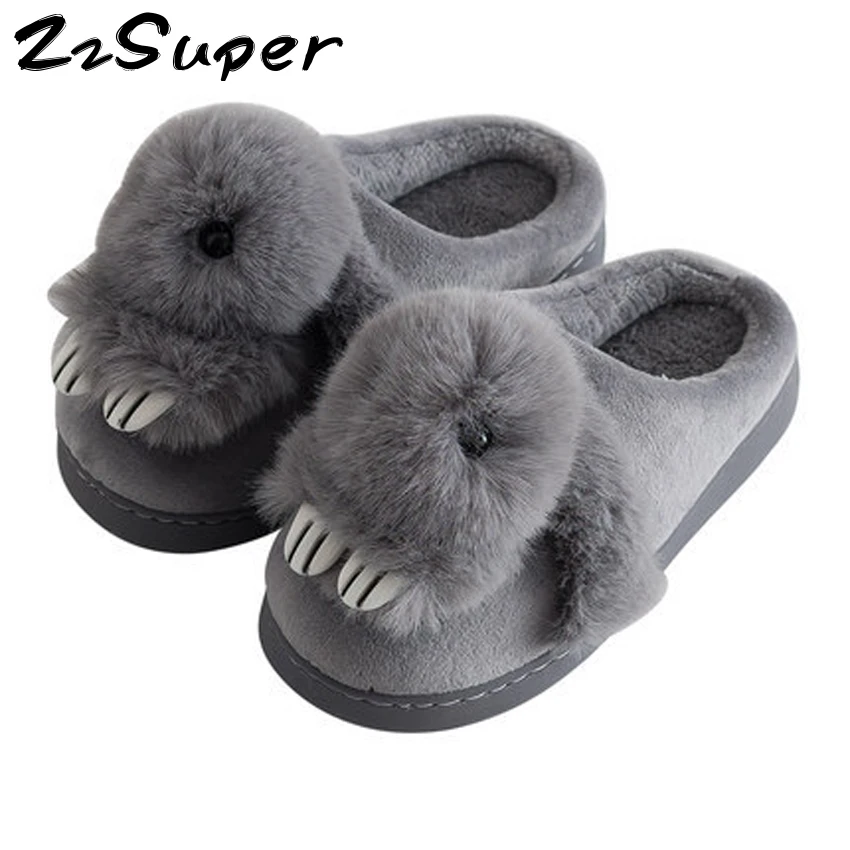 

Kids Winter Home Slippers Fur Cartoon Rabbit Shoes Non-slip Soft Warm House Slippers Indoor Bedroom Family Matching Floor Shoes
