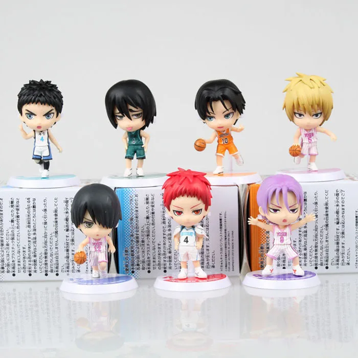 

Anime Games Kuroko no Basket Kagami Junpei Tetsuya 7 people Q PVC Action Figures Collection Model Toys Doll 6cm Free Shipping