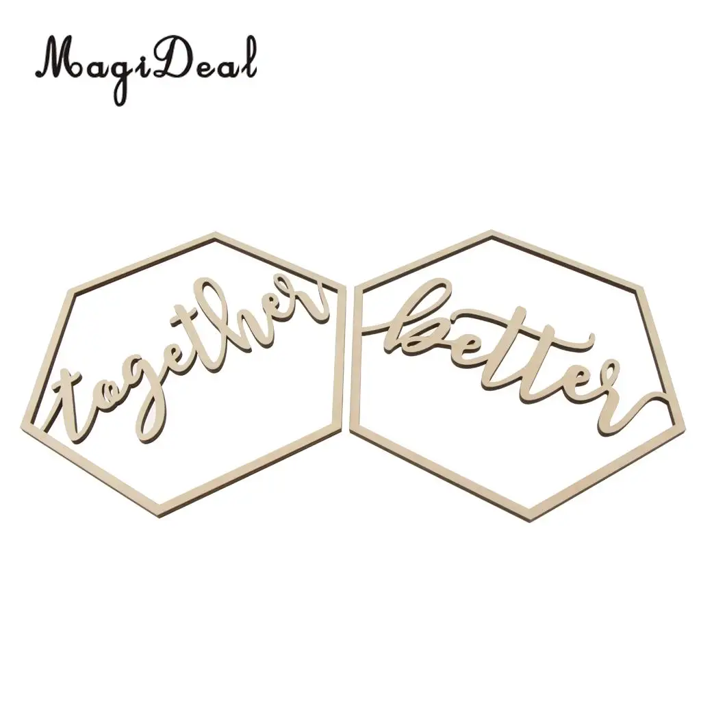

2x Better Together Signs Wedding Hanging Signs for Wedding Chairs Decor Rustic Wooden Sign
