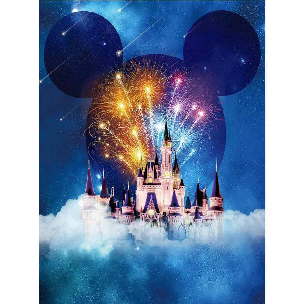 9628 5D DIY Round Diamond Painting Cross Stitch Cartoon Full Square Diamond Embroidery Castle Full Round Diamond Mosaic - Цвет: 9628