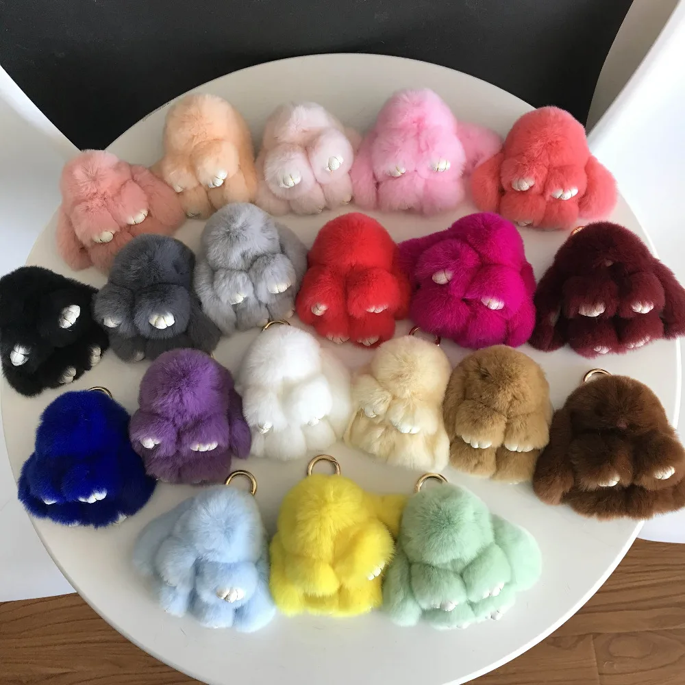 Magicfur 2019 new. 10 см мини настоящий мех кролика кролик игрушка кукольный брелок сумка
