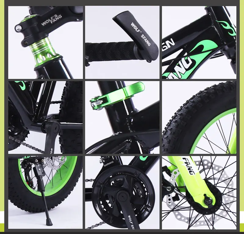 Excellent Bicycle Mountain bike 7/21 speed Fat Road Snow Bike 20*4.0 folding Bike bicicleta Front and Rear Mechanical Disc 51