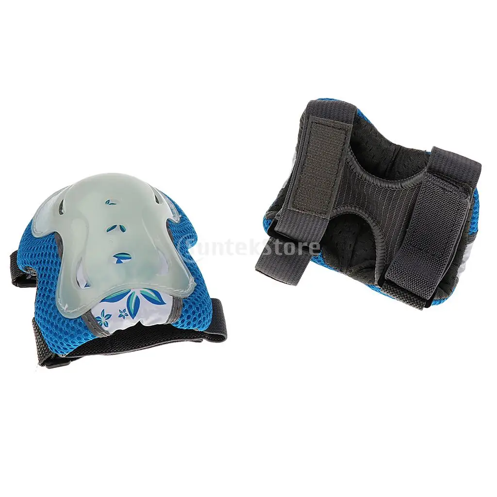 6 Pieces Kids Boy Girl Glow in the Dark Elbow Wrist Knee Pad Protector for Roller Skating Bike Scooter Cycling Skateboard