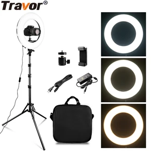 Image 1 - TRAVOR RL 12A  LED Ring Light Dimmable Ring lamp 3200K 5500K Photography makeup Ring Light Lamp wirh 2m light stand selfie light