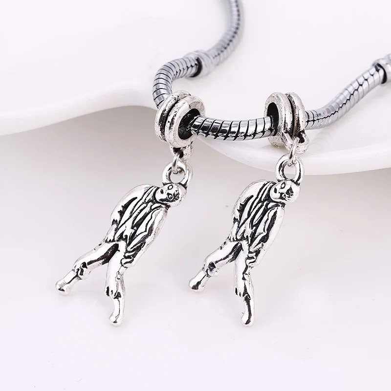 Zombie charms pendants Antique Silver /"The Walking Dead/" Alloy x 10