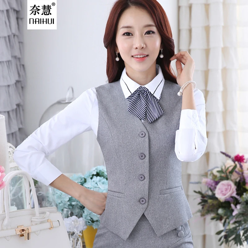 Lenshin Women Elegant OL Waistcoat Vest Gilet V-Neck Business Career Ladies Tops office Formal Work Wear Outerwear