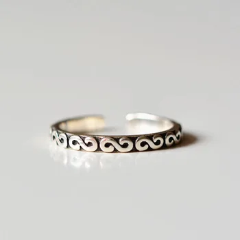 

Flyleaf Retro Style 925 Sterling Silver S Letter Open Rings For Women Vintage Jewelry Accessories