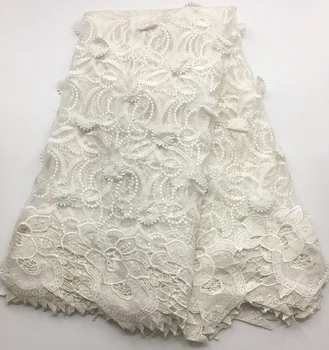 

Fashion white Lace Fabric 2017 African Guipure Lace Fabric Sewing High Quality African Cord Lace Fabric 3D applique For dress
