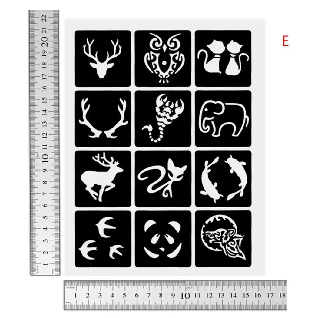 

New Waterproof Hollow Out Tattoo Stickers for 15 Types Arm Shoulders Chest Black Multi