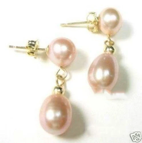 

Stylish pair Jewellery pink cultured pearl earring AAA+ HBJFD45212