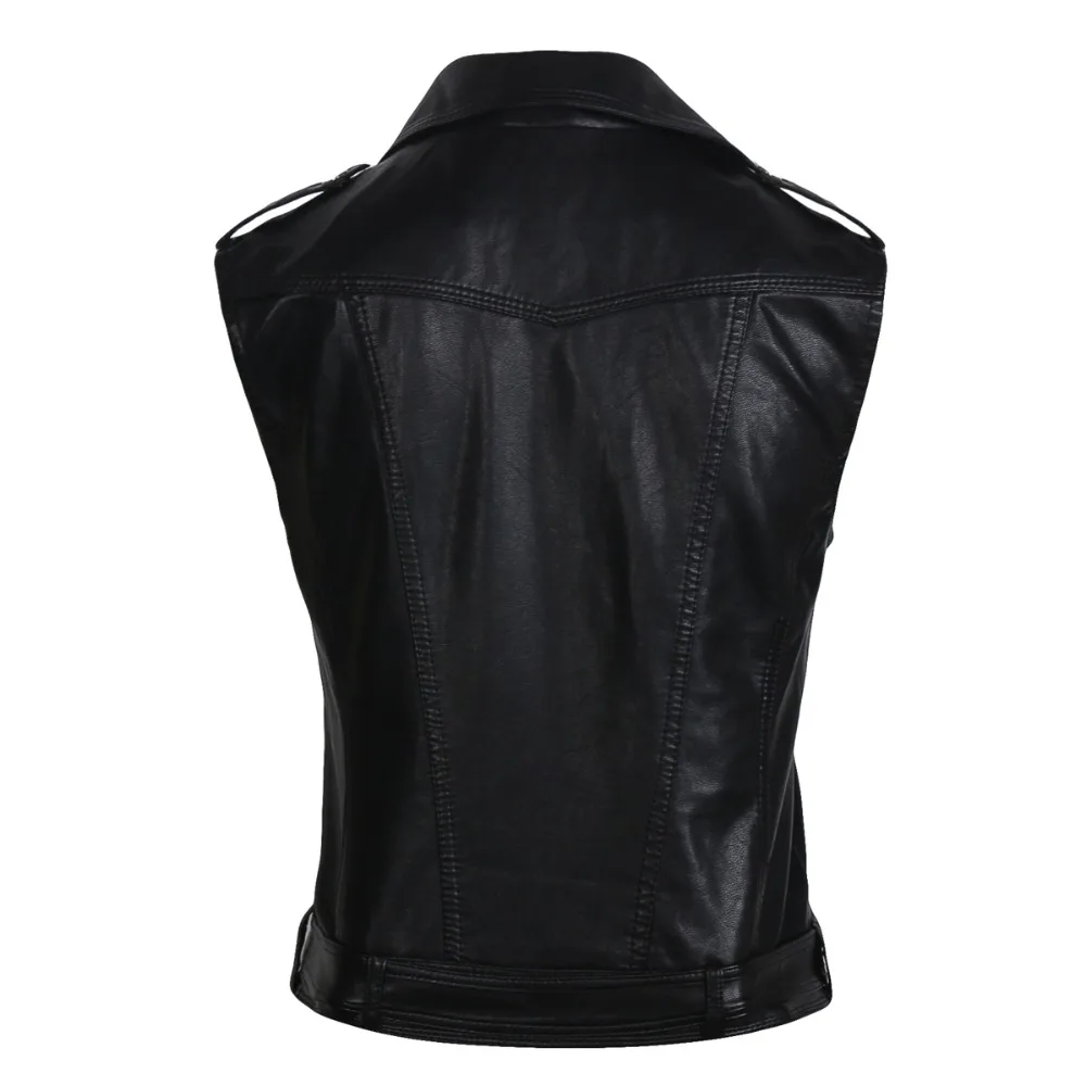 Кожаный мотоциклетный жилет с ремнем для женщин мода 2015 в наличии|leather belted