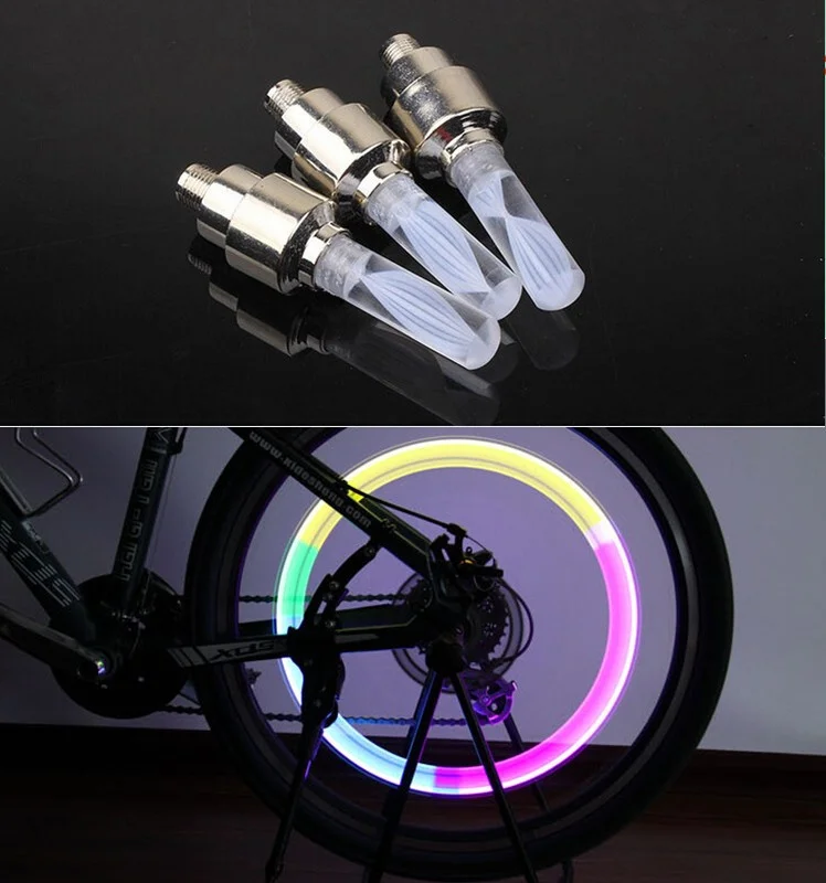 1pcs bike lights mtb mountain road bike bicycle lights LEDS Tyre Tire Valve Caps Wheel  spokes LED Light auto lamp lamps BL0133