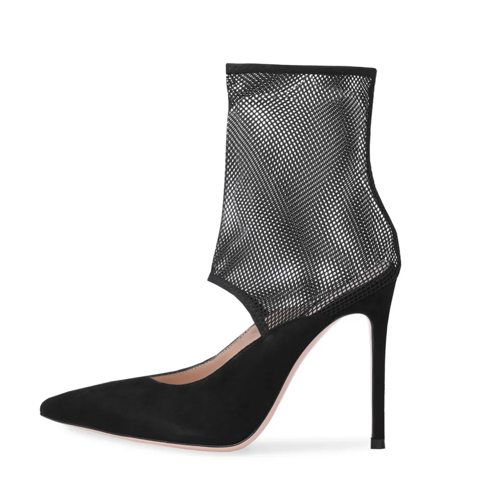 black high heel mesh boots (3)