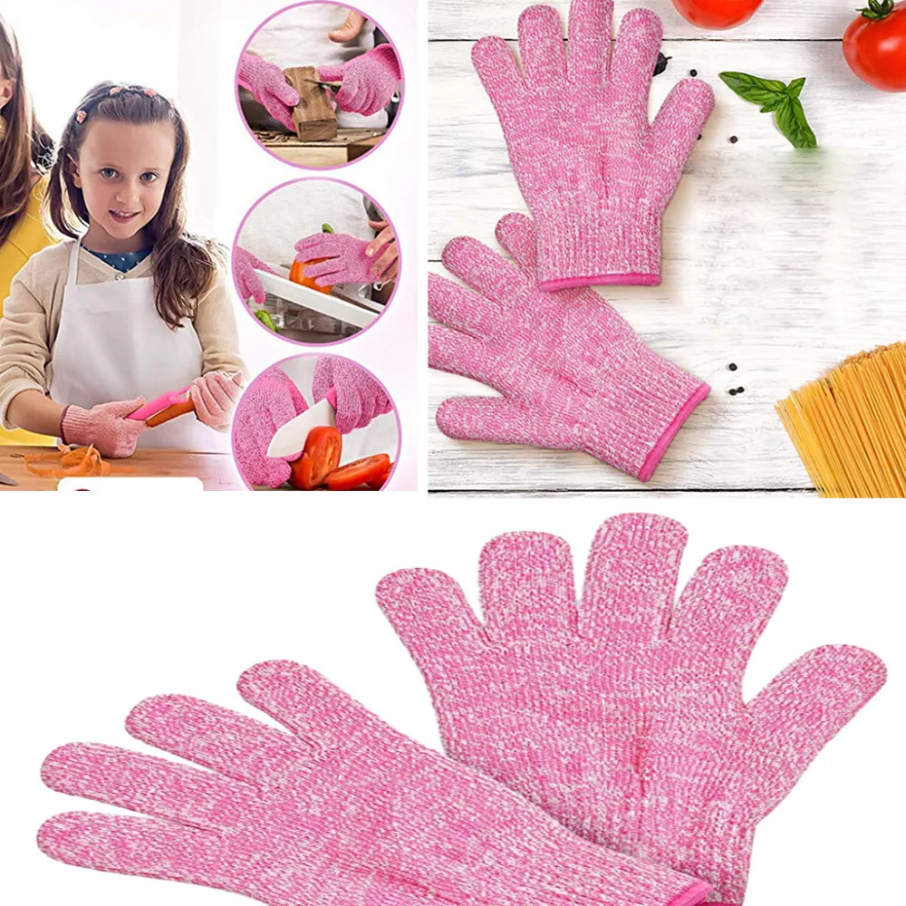 

Small Adult Anti Cut Gloves Maximum Kids Cooking Protection Wire Metal Mesh Kitchen Butcher Cut-Resistant Safety Gloves *C