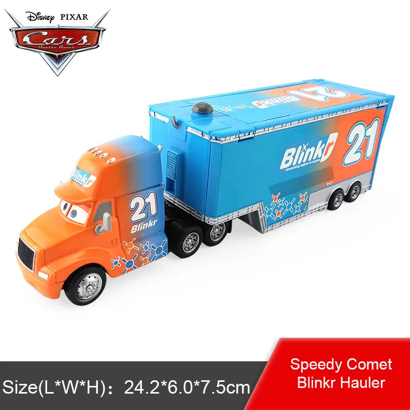 Disney Pixar Cars 3 Speedy Comet Blinkr Hauler 1:55 металлический литой автомобиль игрушки модель