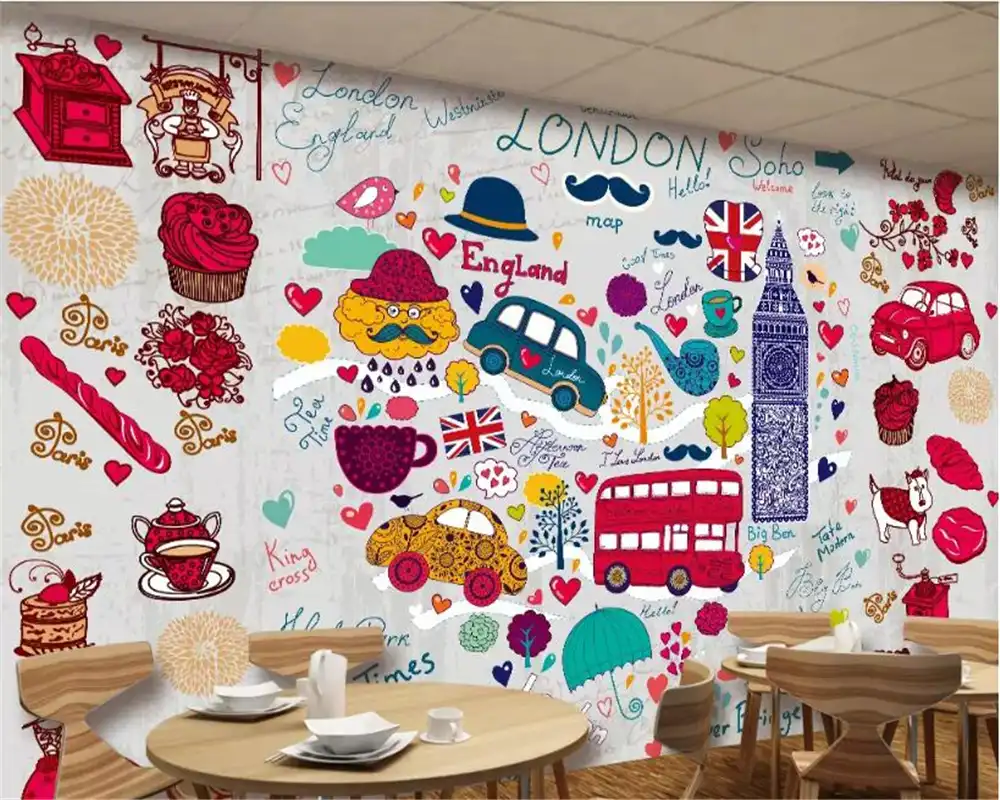 Gratuit Images Beibehang Papier Peint Mural 3d Kids Room Wallpaper London Style dernière salutations