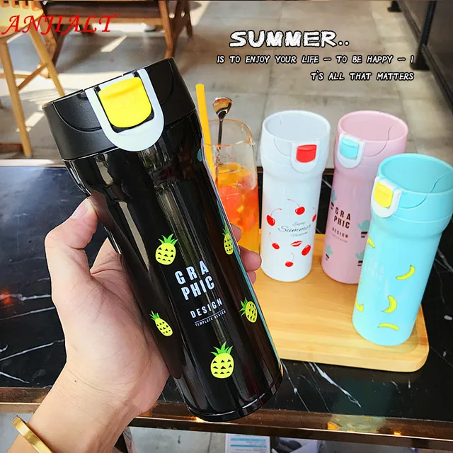 Best Offers ANJIALT Coffee Mug Thermocup Thermo Mug Tumbler Vacuum Flask Cup Stainless Steel Thermos Car Water Bottle Insulated Tea Mugs