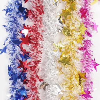 

1pcs The star of the pentagram Christmas ribbon Christmas decorations vary in color 1.8 meters long and 8cm wide