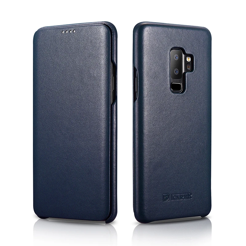 ICarer для samsung S9 плюс S9Plus чехол роскошные, жесткие, ПК+ натуральная кожа Броня Флип Полный корпус защитный чехол-накладка для телефона чехол
