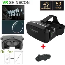 New Shinecon VR 2 Google cardboard Glasses VR BOX Virtual Reality 3D VR Glasses VR Headset Smartphone + Bluetooth Controller