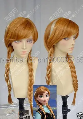 

Frozen Anna Ginger Brown / Highlights Braided Cosplay Party Wigs