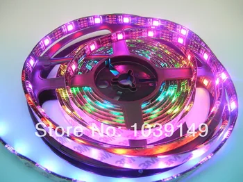 

full color 5050 addressable rgb ws2801 led strip light,32 pixels/m,dc5v,black pcb,waterproof ip65,5m/roll