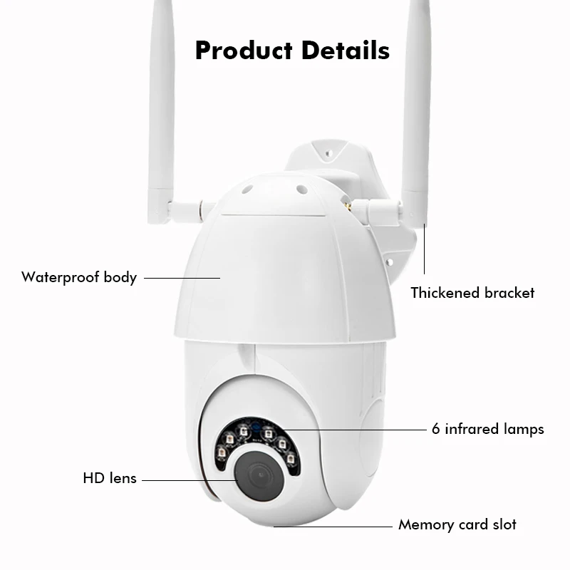 ZOOM HD 1080P WIFI Беспроводная ip камера наружная видеонаблюдения PTZ скоростная
