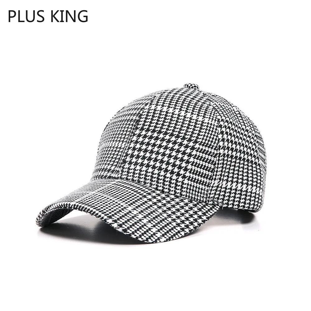 

Classic Retro Plaid Baseball Cap Women Elegant Ladies Hat Adjustable