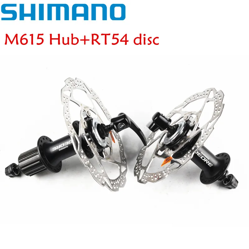 

Shimano Deore M615 + 2pcs RT54 160mm Center Lock Disc rotor 32 holes Disc Hub set Front and Rear QR Centerlock Rotors 10s