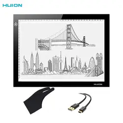 Huion 17,7 "L4S ультра тонкий 5 светодиодный свет Box Professional анимация планшет для копирования Регулируемый Яркость распределительный щит перчатки