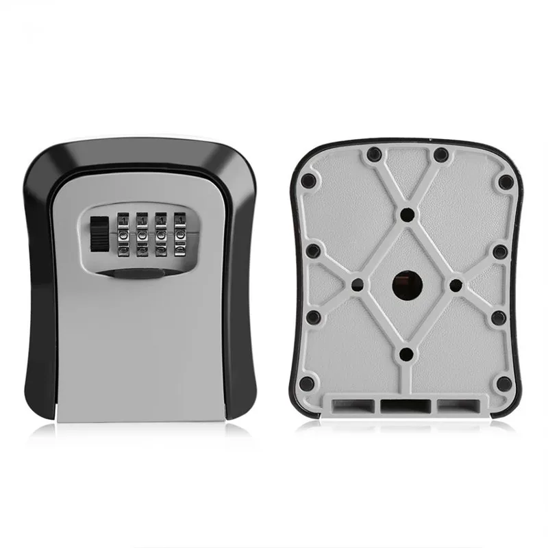 

4 Digit Key Storage Box Wall Mount Combination Lock Aluminum Alloy Material Security Organizer Boxes