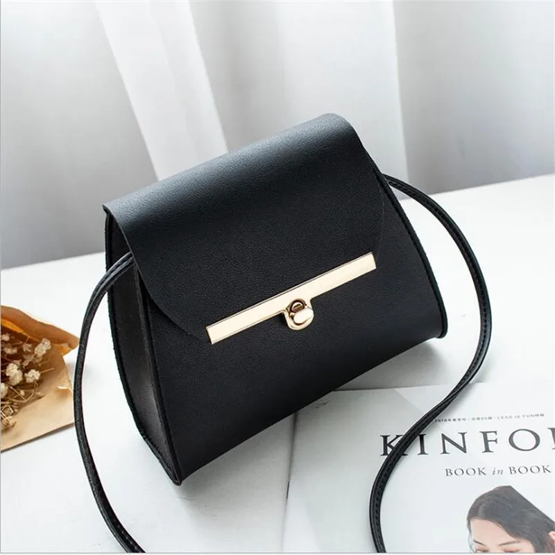 

Simple Flap Shoulder PU Leather Bags Women Girls Pure Color Mini Messenger Chest Bag Cross body Handbags bolsa feminina