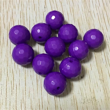 

(choose size) 10mm/12mm/14mm/16mm/20mm dark purple color chunky solid Faceted Hexagon disco Beads