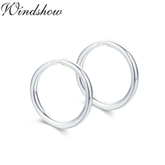 Real 990 Sterling Silver Round Creoles Circles Slim Small Endless Real 990 Sterling Silver Round Creoles Circles Slim Small Endless Hoop Earrings For Women Baby S