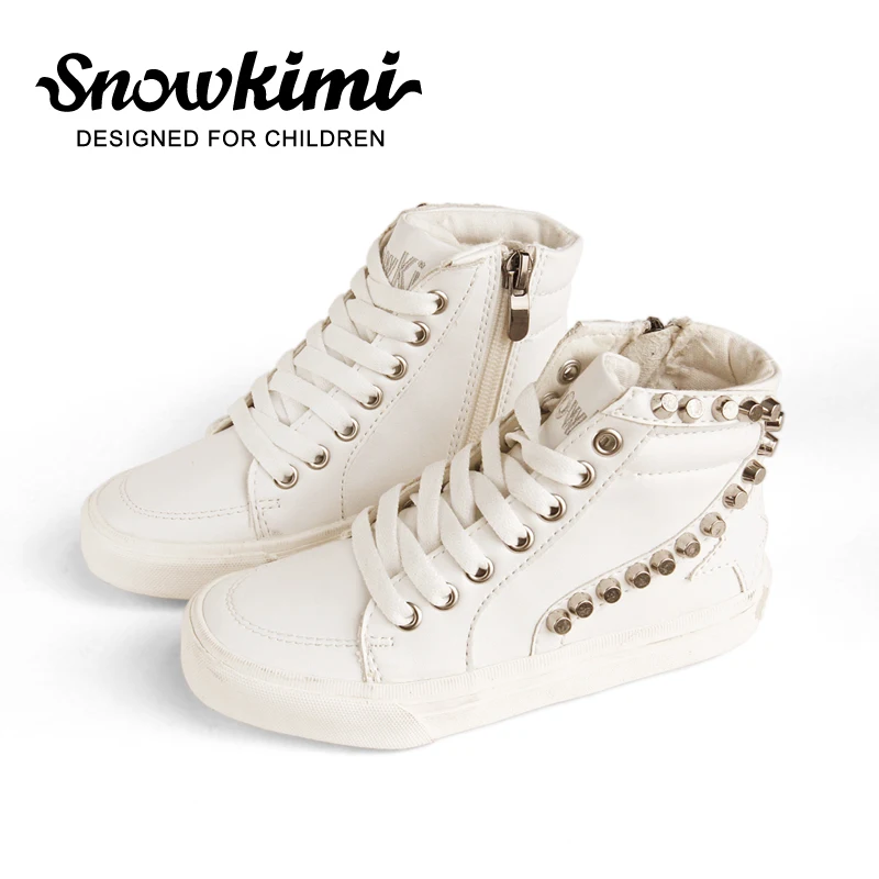 

2018 Limited New Autumn children sneakers for boy Breathable Canva Vulcanization Children For Kids Cool Rivet Lei Freeshipping