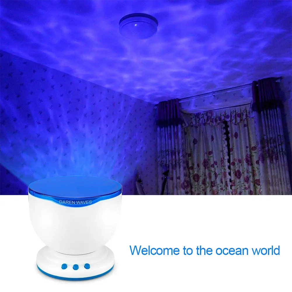 

Ocean Night Light, Multi-colored Ocean Wave Projector Sleep Nightlight with Built-in Music Player Decoration Night Lamp DVOLADOR