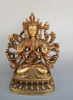 

China's pure brass eighteenth- arm Thousand-Hand Kwan-yin statue