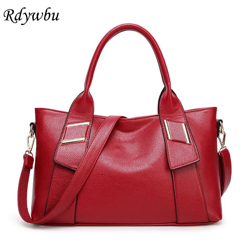 

Rdywbu High Quality Fashion Tote Handbag Women Luxury PU Leather Shoulder Bag Female Big Capacity Top-handle Crossbody Bag B471