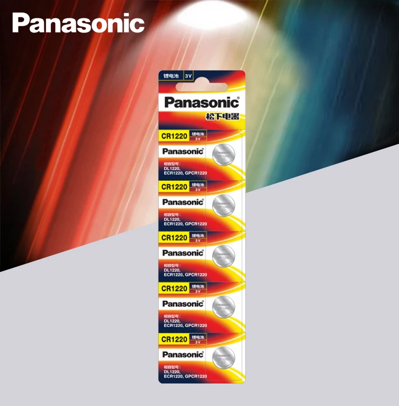 Оригинальные батарейки Panasonic CR1220 кнопочные CR 1220 3 в литиевая батарейка BR1220 DL1220