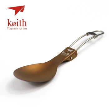 

Keith Pure Titanium Folding Spoon Camping Travel Table Wares Outdoor Picnic Hiking Convenient Pure Titanium Spoon 18g Ti5702