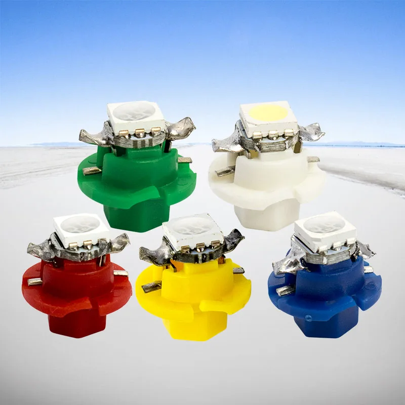 

100pcs T5 B8.4D Led Car Light Instrument Lights Wedge Bulb t5 B8.4 5050 SMD LED Auto Gauge Dashboard Side Interior Lamp 12V 100X