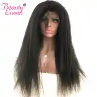 13X6 Lace Front Human Hair Wigs Pre Plucked Yaki Straight Lace Wigs 180% Remy Brazilian Hair Wigs Nature Hairline Beauty Lueen