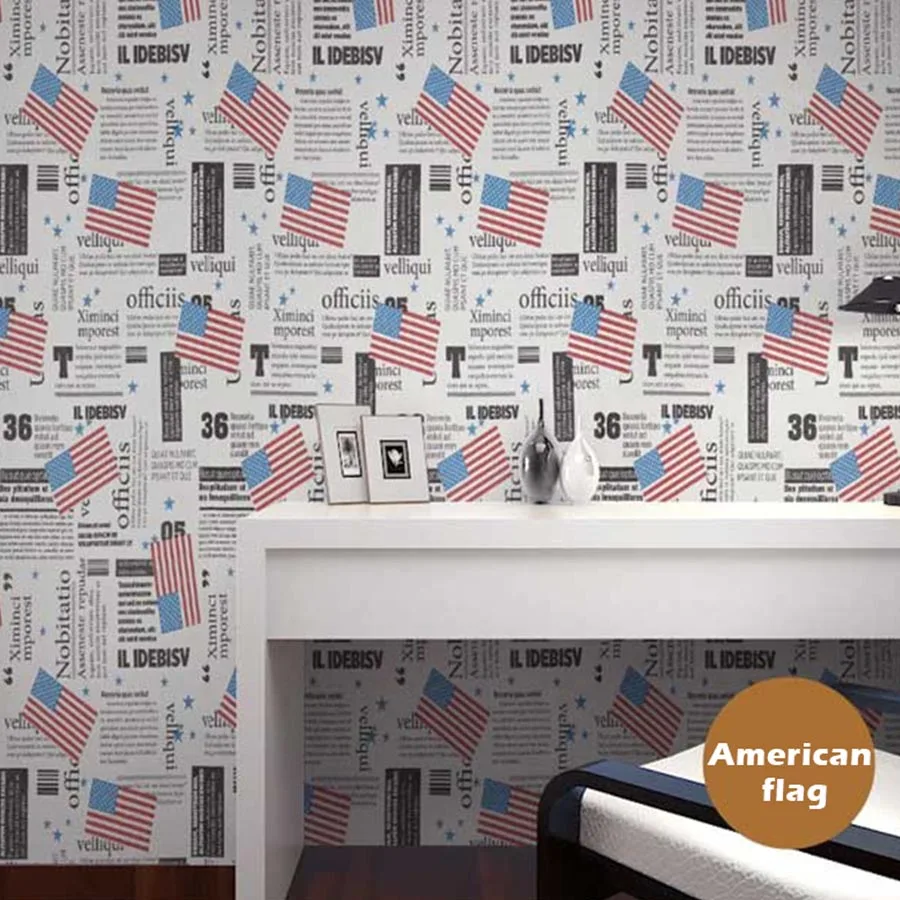 Водостойкая Настенная Наклейка s съемная ПВХ деревянная мебель настенная бумага самоклеящаяся для спальни гостиной Настенная Наклейка - Цвет: American Flag