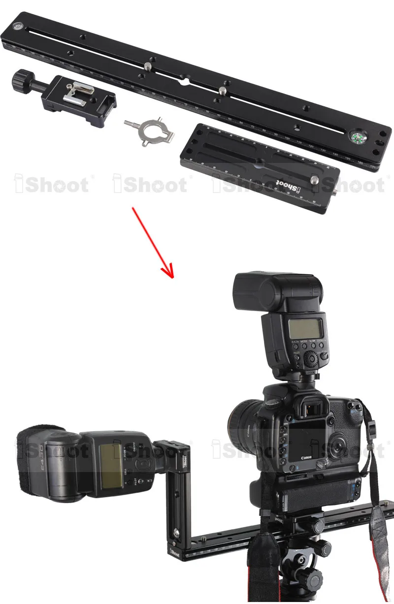 35cm&12cm Quick Release Plate + Clamp with Standard Flash Hot Shoe