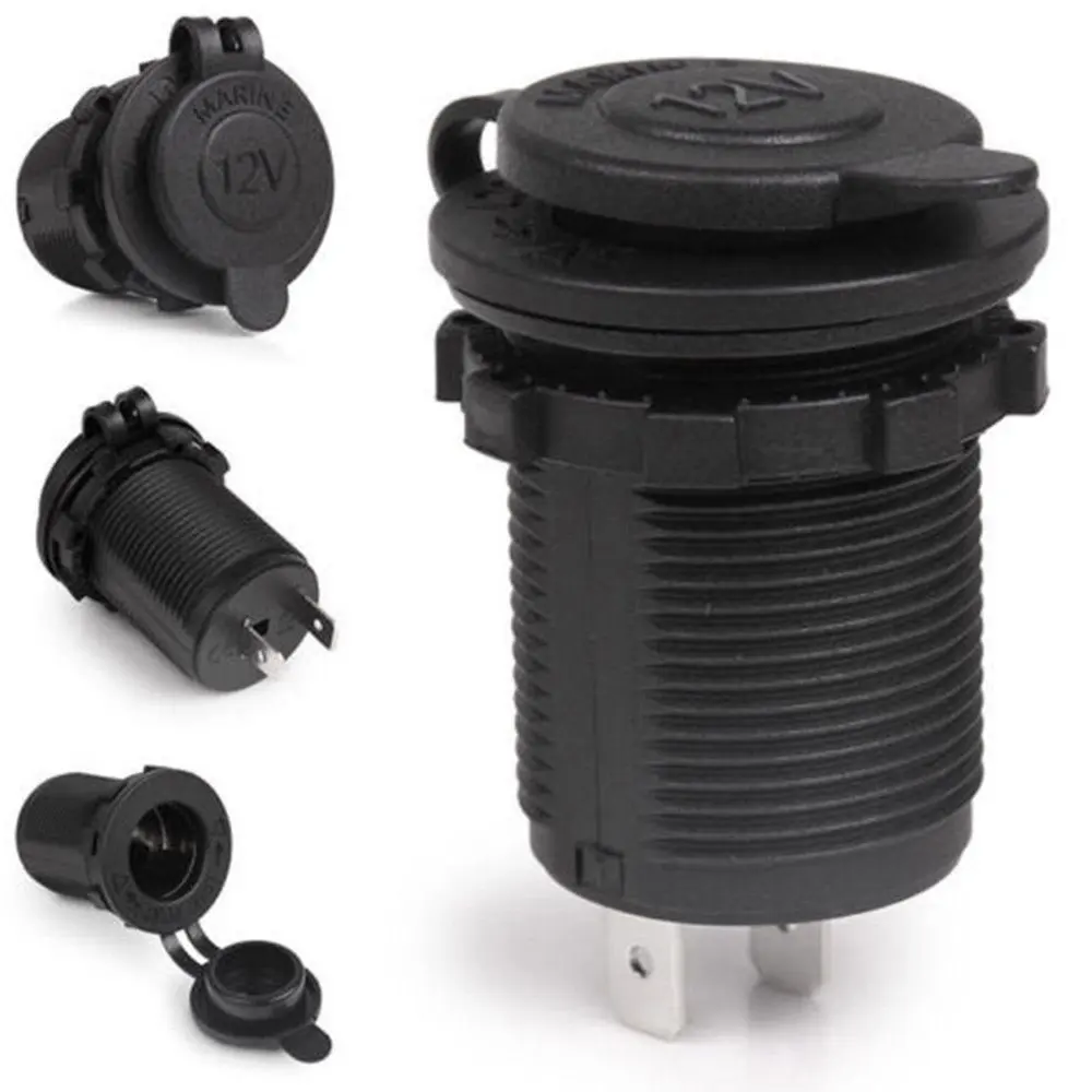 

HotUniversal 12V Automobile Motorcycle Pedestal Car Boat Motorbike Cigarette Lighter Socket Plug Outlet Waterproof