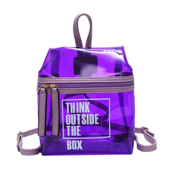

Fashion Letters Jelly Backpack Women Transparent Backpacks PVC Bags 2019 New Arrival Female Students Soft Zipper Shoulder Bags