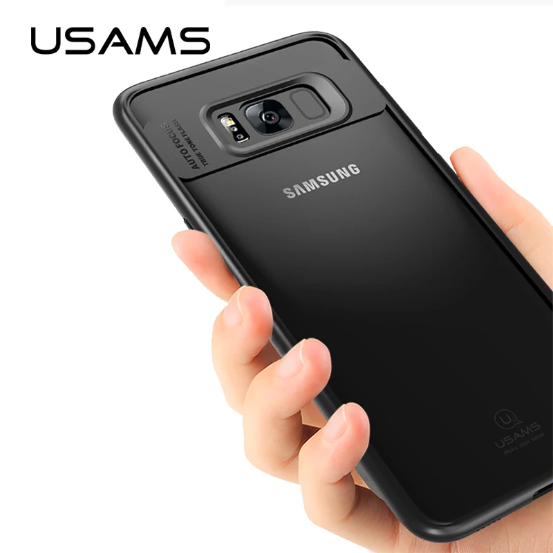 USAMS Full Protective Case for Samsung Galaxy S8 TPU &amp Acrylic Transparent Back Cover Ultra Slim Plus |